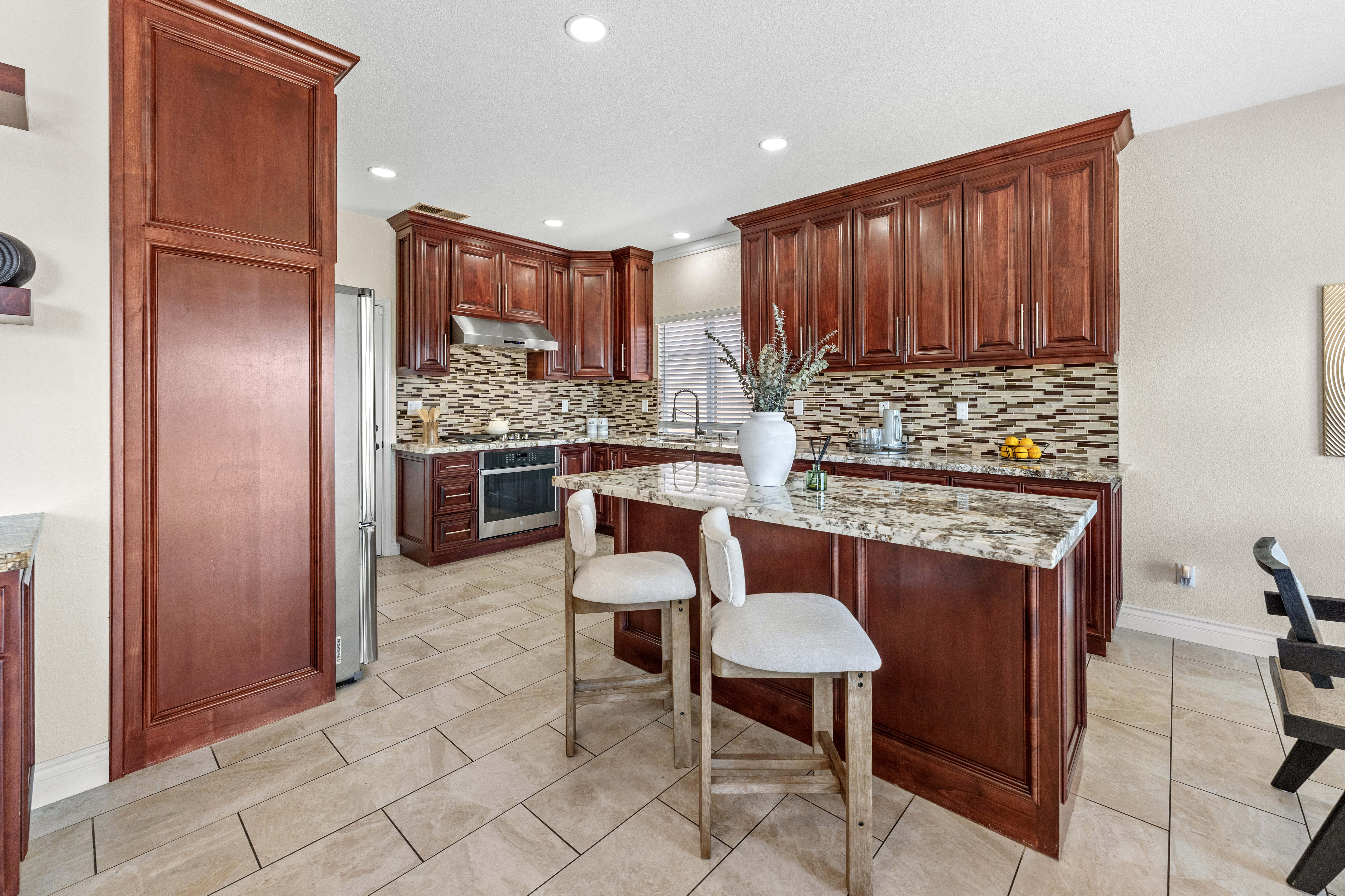 Well-staged living room interior HDR photography San Diego